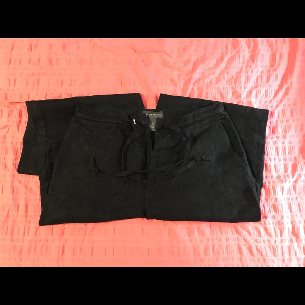 Banana Republic black linen pants